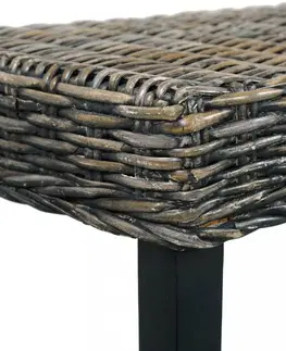 Lavice a stoličky Lavica kubu ratan / mangovník Dekorhome Čierna