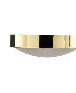 Stropné svietidlá Lamkur Stropné svietidlo Jaris zakrivené sklo Ø26cm zlatá