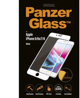 Tvrdené sklá pre mobilné telefóny Ochranné temperované sklo PanzerGlass Curved Edges pre Apple iPhone 6/ 6S/ 7/ 8, biele 2616