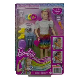 Hračky bábiky MATTEL - Barbie Lepardia Bábika S Dúhovými Vlasmi A Doplnkami