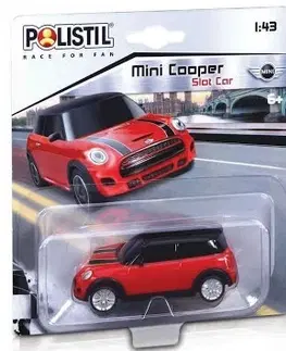 Hračky - autodráhy a garáže pre autíčka POLISTIL - Mini Cooper Slot car 1:43 Red
