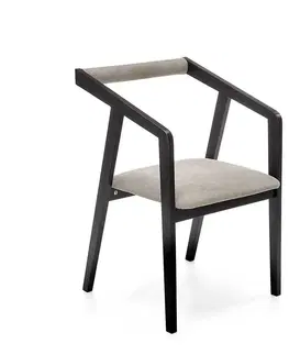 Čalúnené stoličky Stolička Azul drevo/velvet čierna/popol 50x53x79