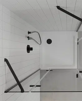 Vane MEXEN/S - Roma Duo sprchovací kút 70x70 cm, transparent, čierna + vanička so sifónom 854-070-070-70-02-4010B