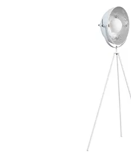 Stojace lampy LuxD 25898 Dizajnová stojanová lampa Atelier 145 cm bielo-strieborná Stojanové svietidlo
