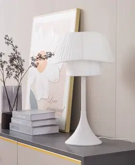 Lampy na nočný stolík Lindby Lindby Eryndor stolová lampa textilné tienidlo