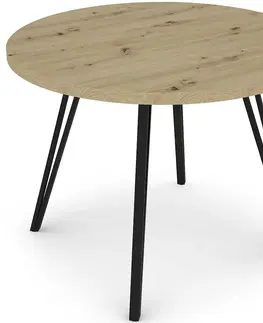 Stoly v podkrovnom štýle Stôl Log TB circle 100x100 artisan/čierny