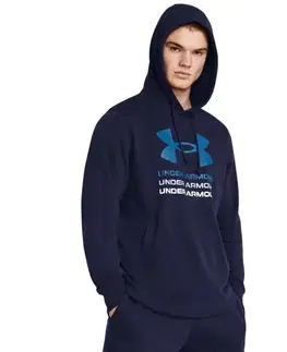 Mikiny Under Armour Mikina Rival Terry Graphic Hood Blue  XXLXXL