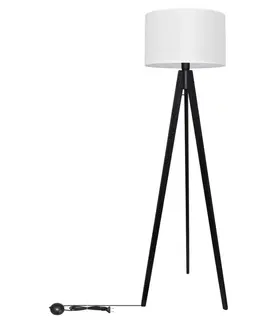 Lampy  Stojacia lampa ALBA 1xE27/60W/230V biela/borovica 