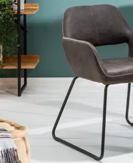 Stoličky - moderné LuxD 21623 Dizajnová stolička Derrick, antik sivá