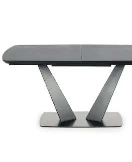 Stoly v podkrovnom štýle Rozkladací stôl Fangor 160/220x90cm Tmavé Popolavý/Čierna