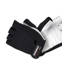 Fitness rukavice Fitness rukavice MadMax Basic bielo-čierna - S