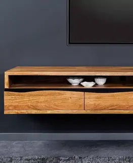 TV stolíky LuxD Dizajnový závesný TV stolík Massive Honey 160 cm akácia