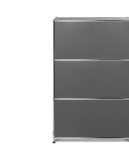 Dressers Kovový regál »CN3« s 2 výklopnými priehradkami, sivý