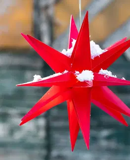 Vianočné svetelné hviezdy STERNTALER Dekoračná LED hviezda, 18-cípa, Ø 25 cm, červená