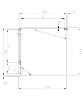 Sprchovacie kúty OMNIRES - MANHATTAN štvorcový sprchovací kút s krídlovými dverami, 80 x 80 cm čierna mat / transparent /BLMTR/ MH8080BLTR