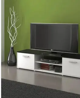 TV stolíky TV stolík, biela/čierna, ZUNO NEW 01