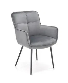 Jedálenské stoličky HALMAR K463 jedálenské kreslo sivá / čierna