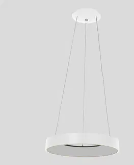Závesné svietidlá Steinhauer LED závesné svietidlo Ringlede, Ø 48 cm biela
