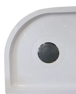 Vane MEREO - Sprchový box , štvrťkruh, 80cm, satin ALU, sklo Point, zadne steny biele, SMC vanička, so strieškou CK35172KBSW