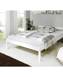 Manželské postele Biela posteľ z masívu Nadine 140x200cm