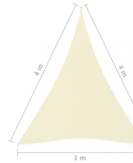 Stínící textilie Tieniaca plachta trojuholníková 3 x 4 x 4 m oxfordská látka Dekorhome Sivohnedá taupe