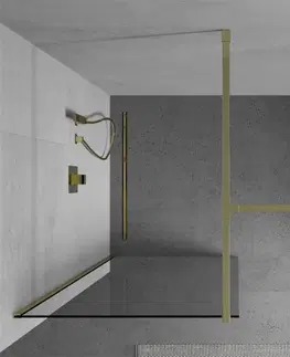 Sprchové dvere MEXEN/S - Kyoto Sprchová zástena WALK-IN 180 x 105 cm, transparent, zlatá 800-180-202-50-00-105