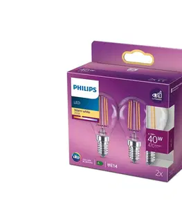 LED osvetlenie Philips SADA 2x LED Žiarovka VINTAGE Philips E14/4,3W/230V 2700K 