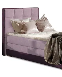Postele NABBI Alessandra 90 L čalúnená jednolôžková posteľ ružová / fialová