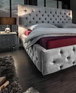 Postele LuxD Dizajnová posteľ Laney 180x200 cm sivý zamat