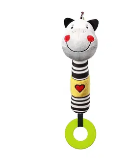Plyšové hračky BABYONO - Plyšová pískacia hračka s hryzátkom zebra Zack