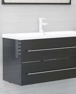 Kúpeľňové skrinky Skrinka pod umývadlo 100 cm Dekorhome Sivá