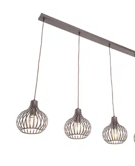 Zavesne lampy Moderné závesné svietidlo hnedé 4-svetlo - Sapphira