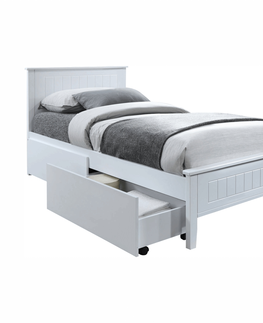 Postele KONDELA Midea jednolôžková posteľ s roštom biela