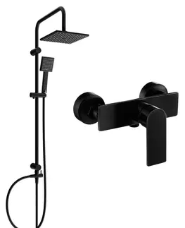 Sprchy a sprchové panely MEXEN/S - Tord sprchový stĺp vrátane sprchovej batérie Alfa, čierna 745740200-70