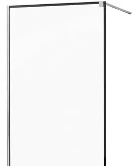 Sprchové dvere MEXEN/S - KIOTO Sprchová zástena WALK-IN 110x200 cm 8 mm, chróm, čierny profil 800-110-101-01-70