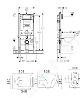 Kúpeľňa GEBERIT - Duofix Set predstenovej inštalácie, klozetu Arkas a dosky softclose, tlačidlo Sigma30, matná čierna/čierna SANI11CA5102