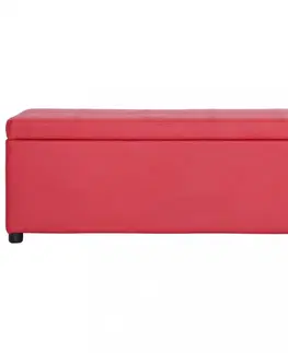 Lavice a stoličky Lavica s úložným priestorom umelá koža Dekorhome Červená