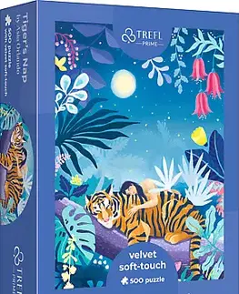 Hračky puzzle TREFL - Velvet Soft-Touch puzzle 500 UFT -  Asia Orlando: Spiaci tiger