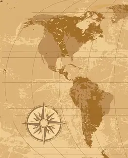 Obrazy na korku Obraz na korku rustikálna mapa sveta
