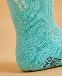 ponožky Jazdecké podkolienky 500 Baby s motívom tyrkysovo-zelené