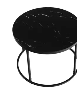 Konferenčné stolíky Konferenčný stolík, čierny mramor/čierny kov, GAGIN