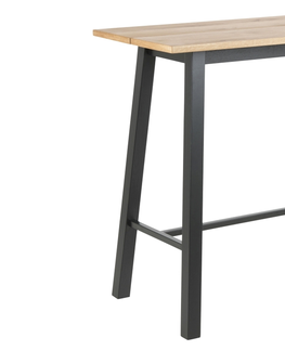 Jedálenské stoly Dkton Barový stôl Nadida 117 cm dyhové dosky