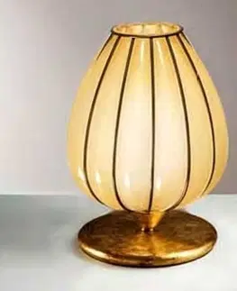 Stolové lampy Siru Stolná lampa Gemma ručne vyrobená jantárová
