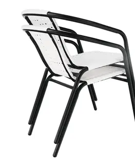 Záhradné stoličky a kreslá Záhradná stolička, biela/čierna, BERGOLA