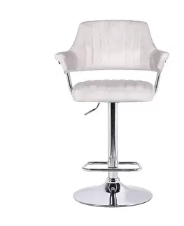 Barové stoličky Barová stolička, béžová látka s efektom brúsenej kože, ACANTA