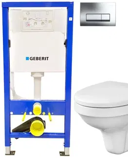 Kúpeľňa GEBERIT DuofixBasic s chrómovým tlačidlom DELTA51 + WC CERSANIT DELFI + SEDADLO 458.103.00.1 51CR DE1