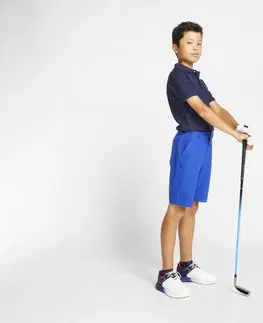 dresy Detská golfová polokošeľa do mierneho počasia tmavomodrá