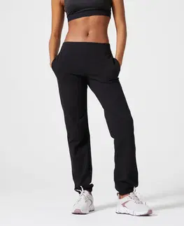nohavice Dámske nohavice na fitness 100 čierne
