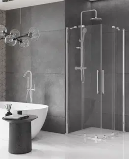 Sprchovacie kúty MEXEN/S - Velar Duo štvorcový sprchovací kút 80 x 80 cm, transparent, chróm 871-080-080-02-01