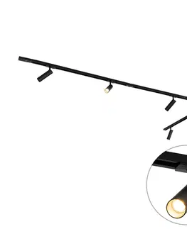 Kolajnicove svietidla Moderný 1-fázový koľajnicový systém s 5 reflektormi 35mm čierny - Jeana Luxe